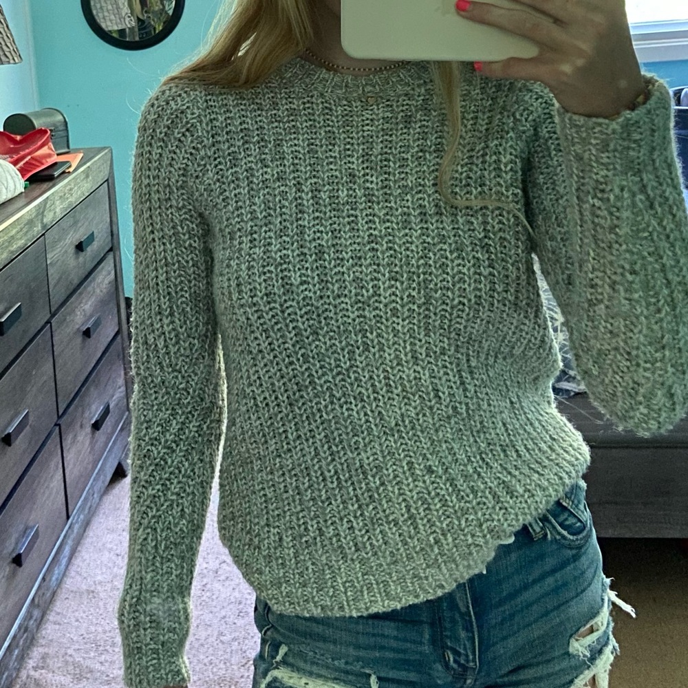 Grey cable knit sweater